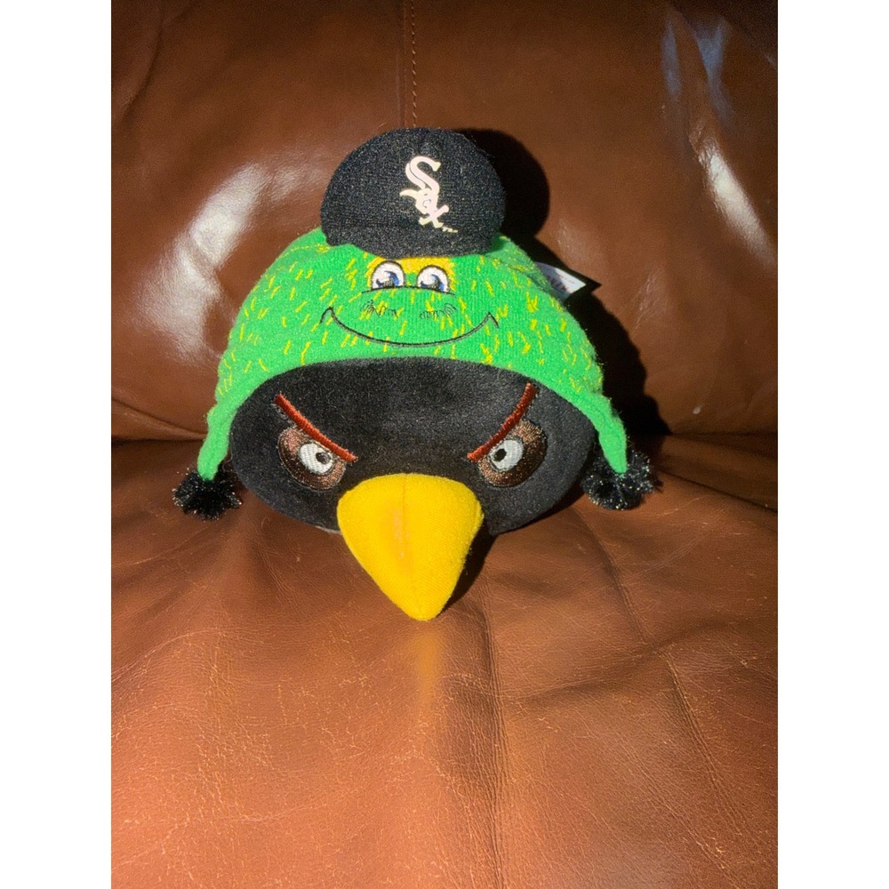 Angry Birds Black Bird Plush Toy Green‎ Hat Chicago White Sox Baseball Cap